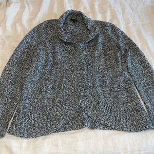 Talbots Gray Chunky Sweater Cardigan size large